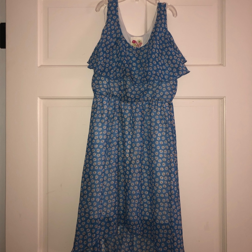 Girls Blue Floral Dress SIZE 10